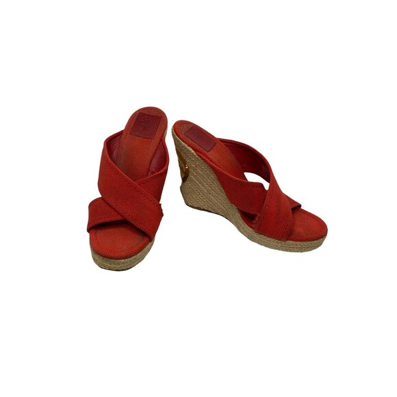 Tory Burch Kristen Espadrille Wedges Size 8.5 - Picture 1 of 8